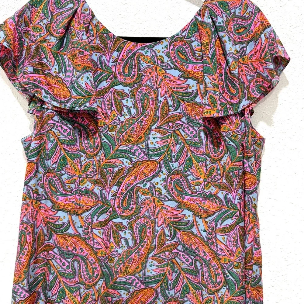 J. Crew Silk ruffle‎ Paisley Multicolor Mini Dress 16